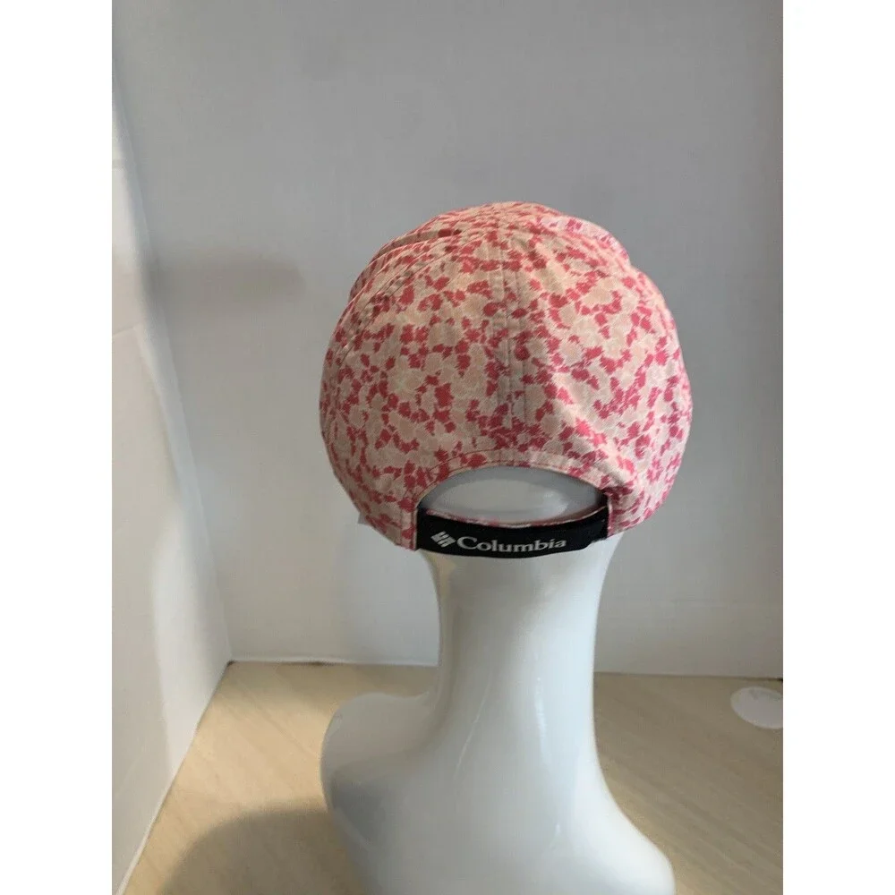 Columbia Hat Youth Girls O/S One Size Pink Floral 100% Nylon Moisture Wick Nylon